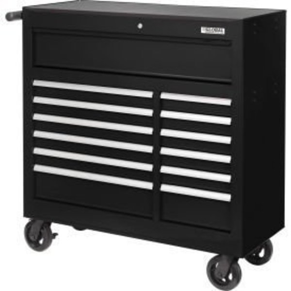 Global Equipment 42-3/8" x 18" x 38-5/8" 13 Drawer Black Roller Tool Cabinet W42-13XBK